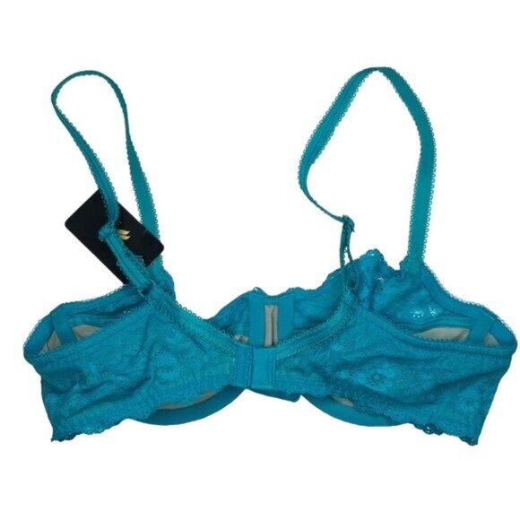 Wacoal Teal Insider Underwire Bra Elegant Comfort Mesh Lace Detail - Picture 4 of 5